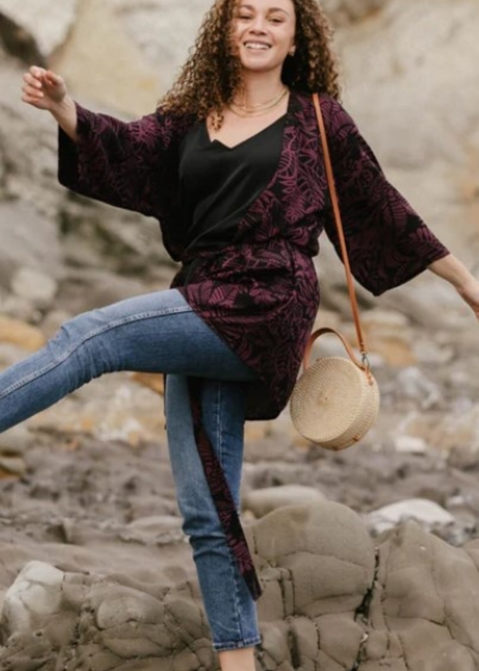 Pokoloko Kimono Coverup * Mulberry * One Size