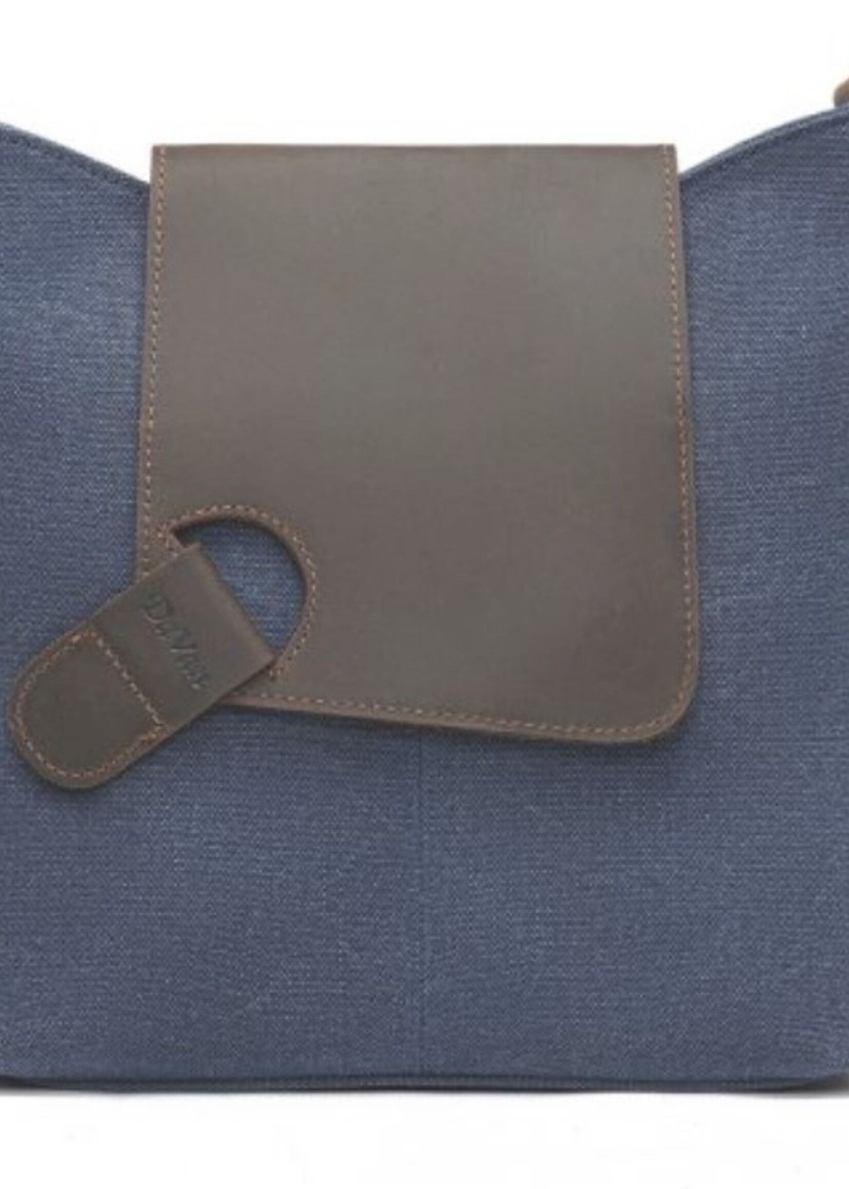 Da Van Canvas Shoulder Bag with Leather Trim * SB 538 * Blue