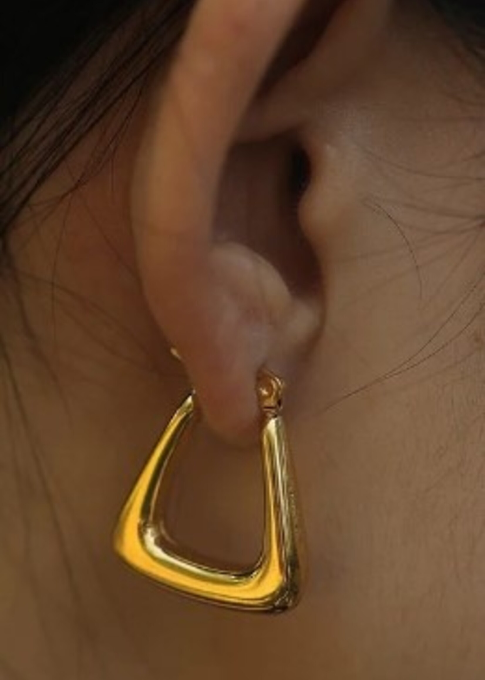 Hackney Nine/Dye Cast Anika Triangle Ear Rings * Gold