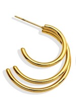 Hackney Nine/Dye Cast Ailsa Triple Stacked Hoop Ear Rings * Gold