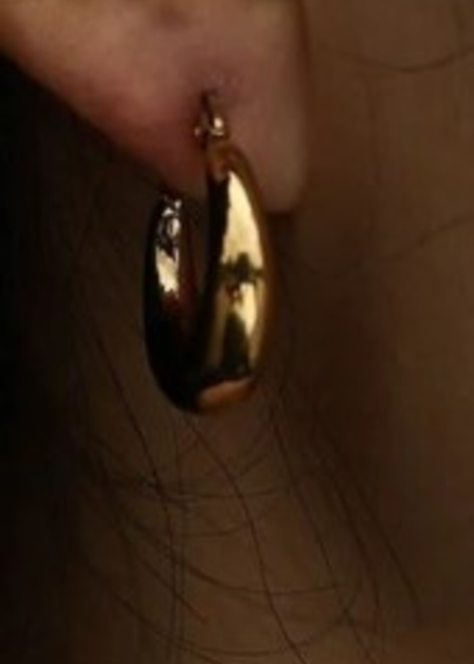 Hackney Nine/Dye Cast Amber Chunky Hoop Earrings * Gold