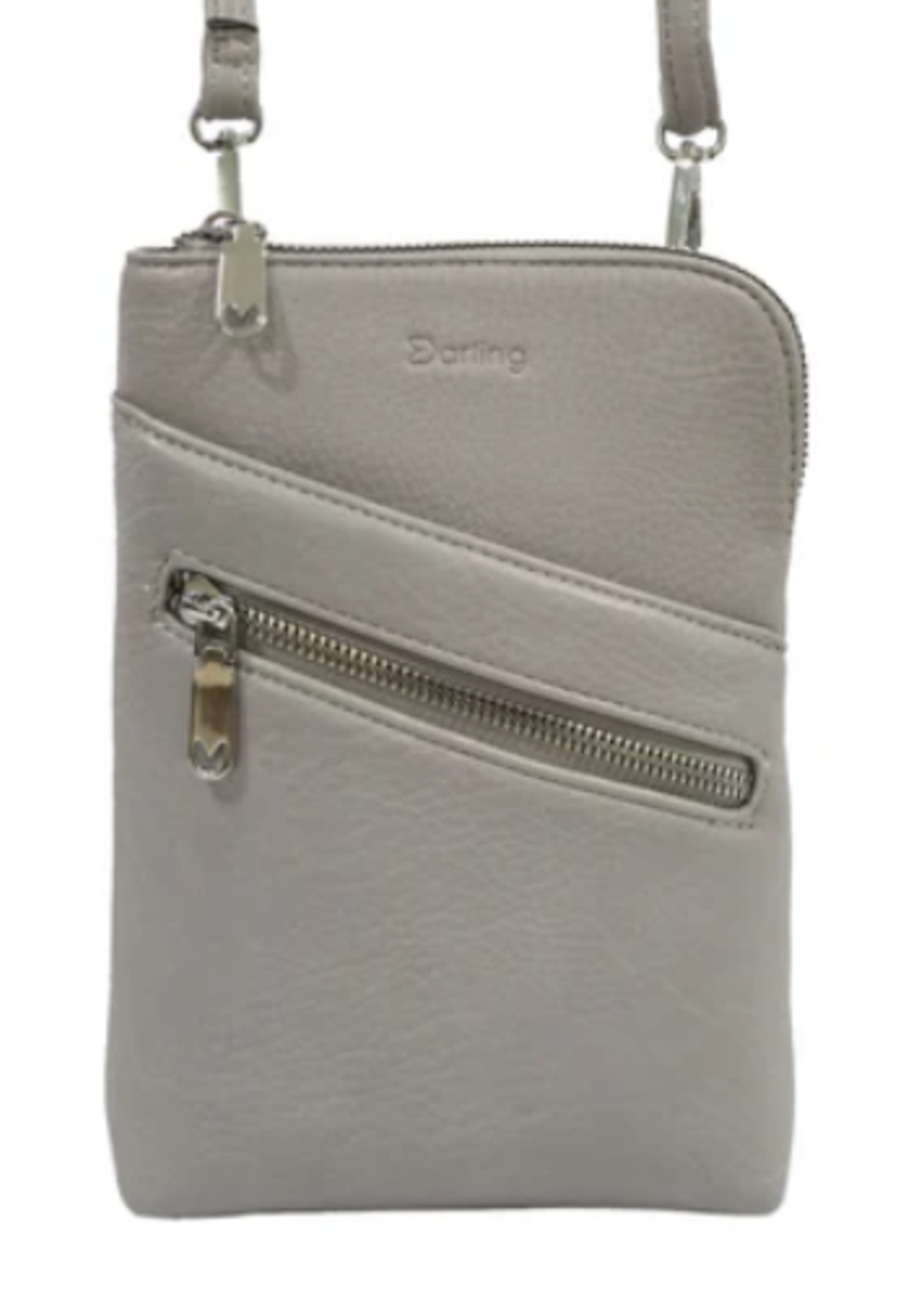 Darling Darling Small Crossbody * 7" x 9" * Light Grey