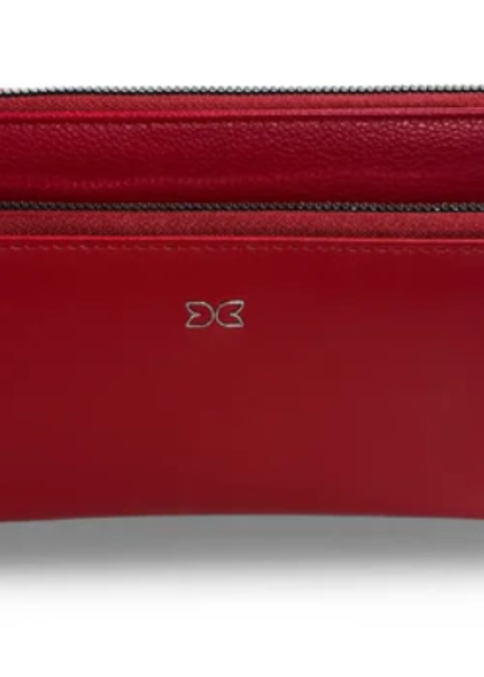 Darling Darling's Double Zippered Wallet/Crossbody with Strap * 8' x 5" * Red