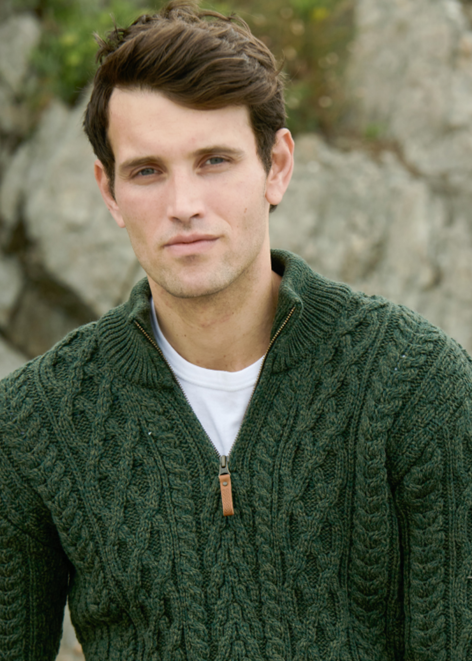 British & Irish Imports Men's X4295 Irish Wool Sweater * Green * Extra Large