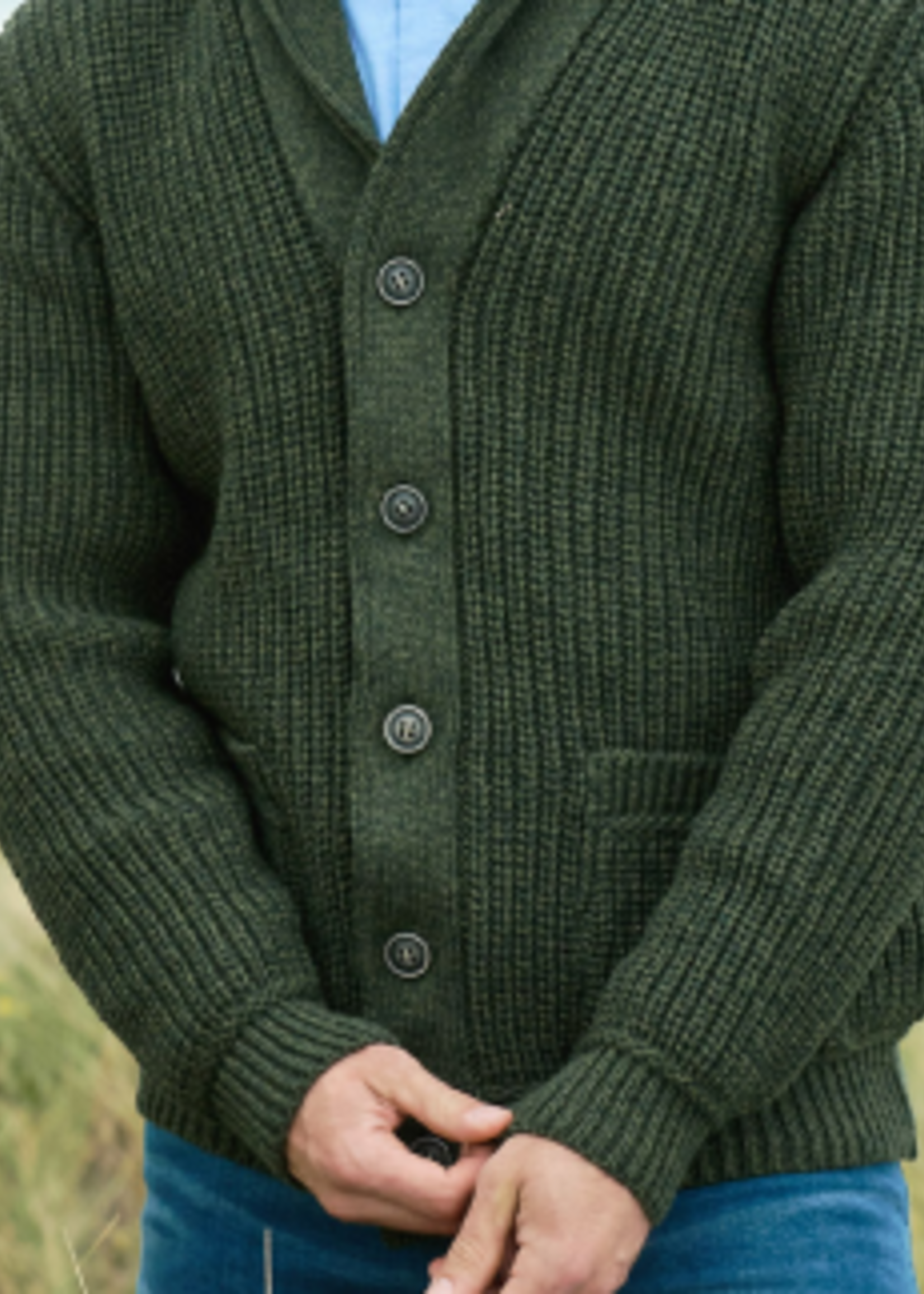 British & Irish Imports Slane SH4627 Men's Irish Wool Sweater * Green * Large