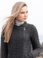 British & Irish Imports Cashel Merino Wool Cardigan * Charcoal * Large