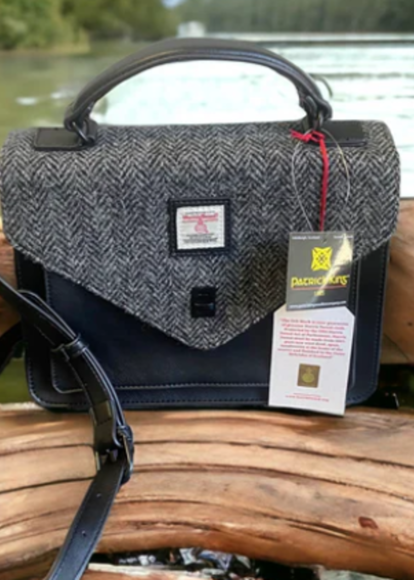 Patrick King Harris Tweed Satchel * Grey