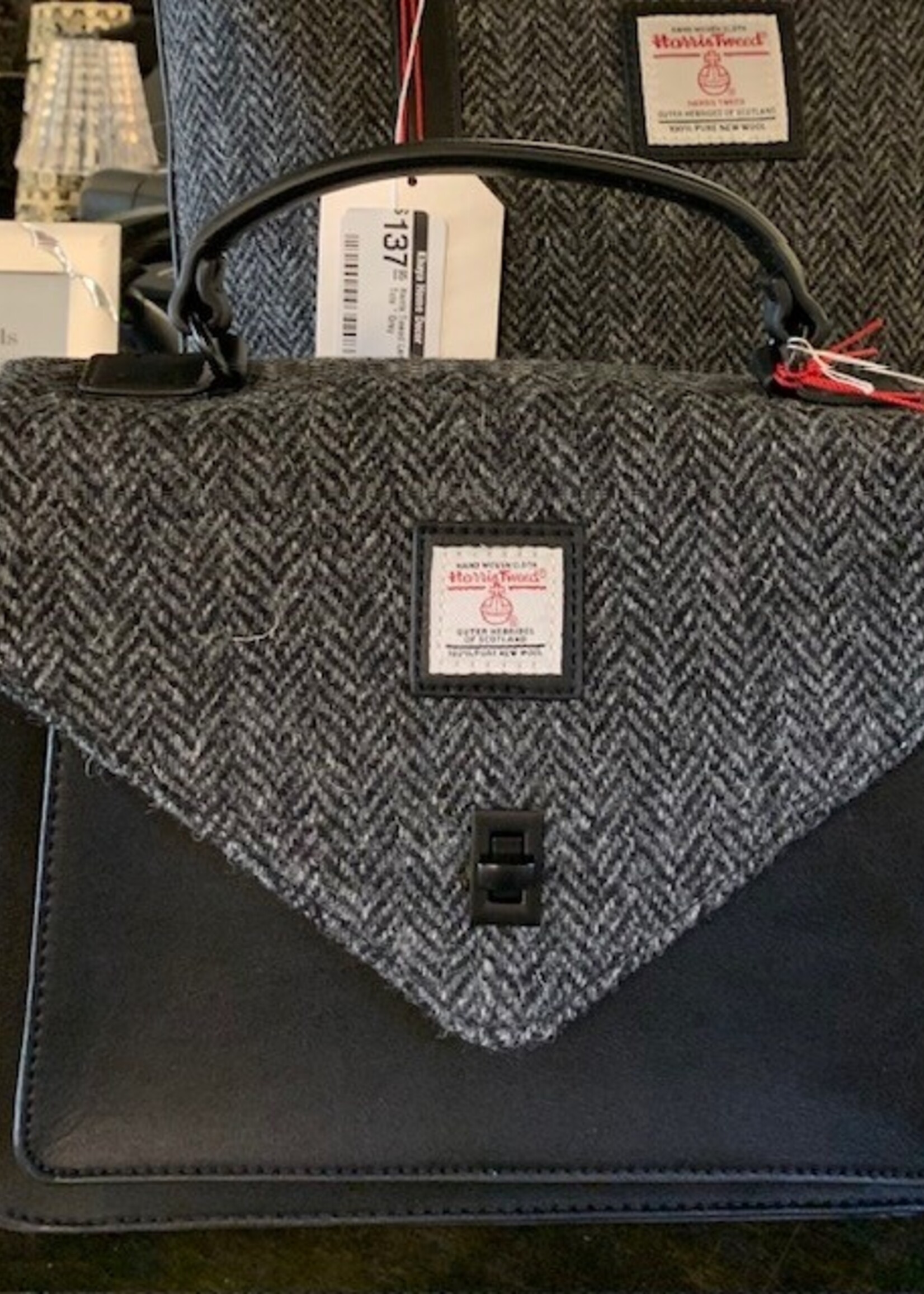 Patrick King Harris Tweed Satchel * Grey