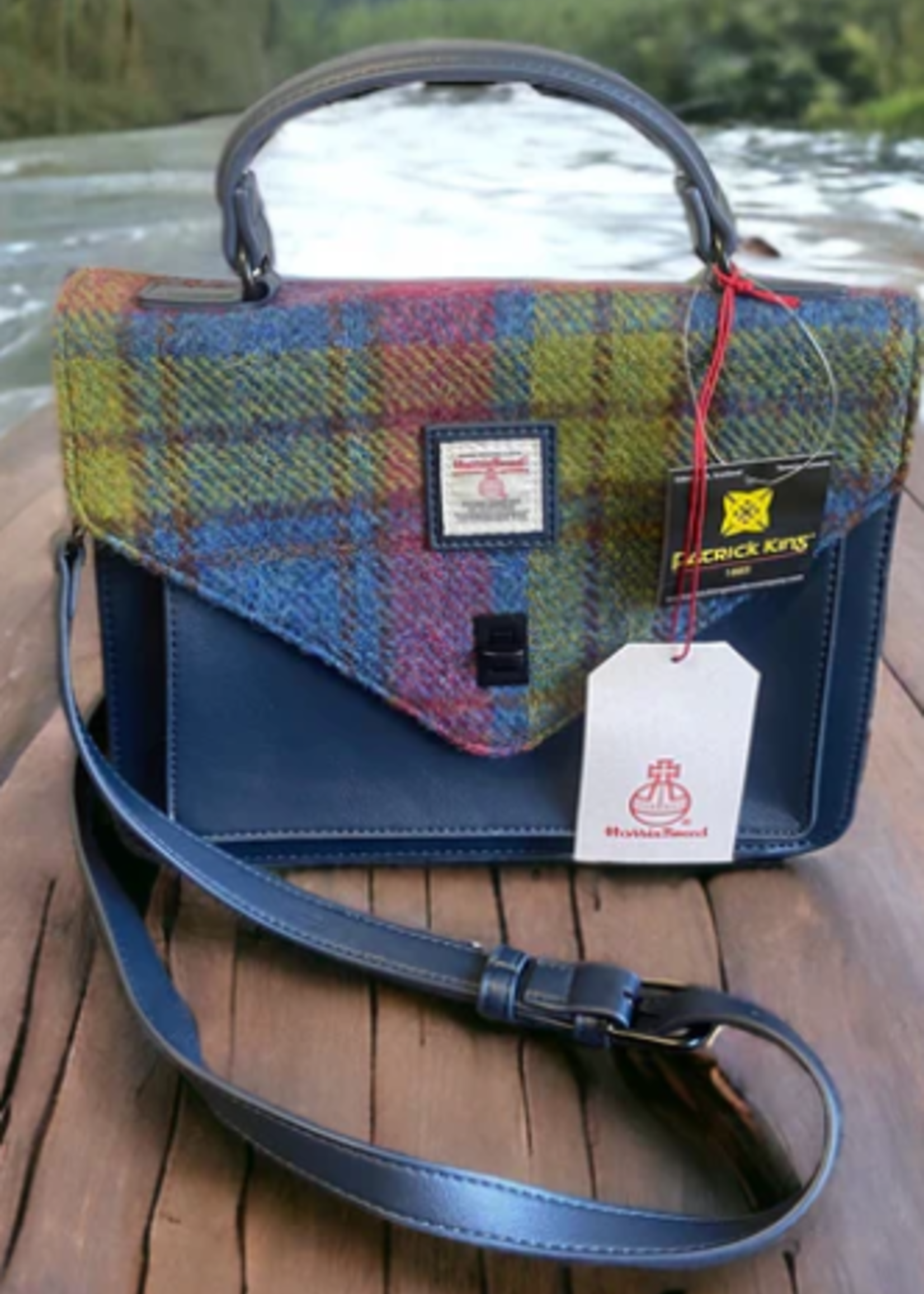 Patrick King Harris Tweed Satchel * Blue