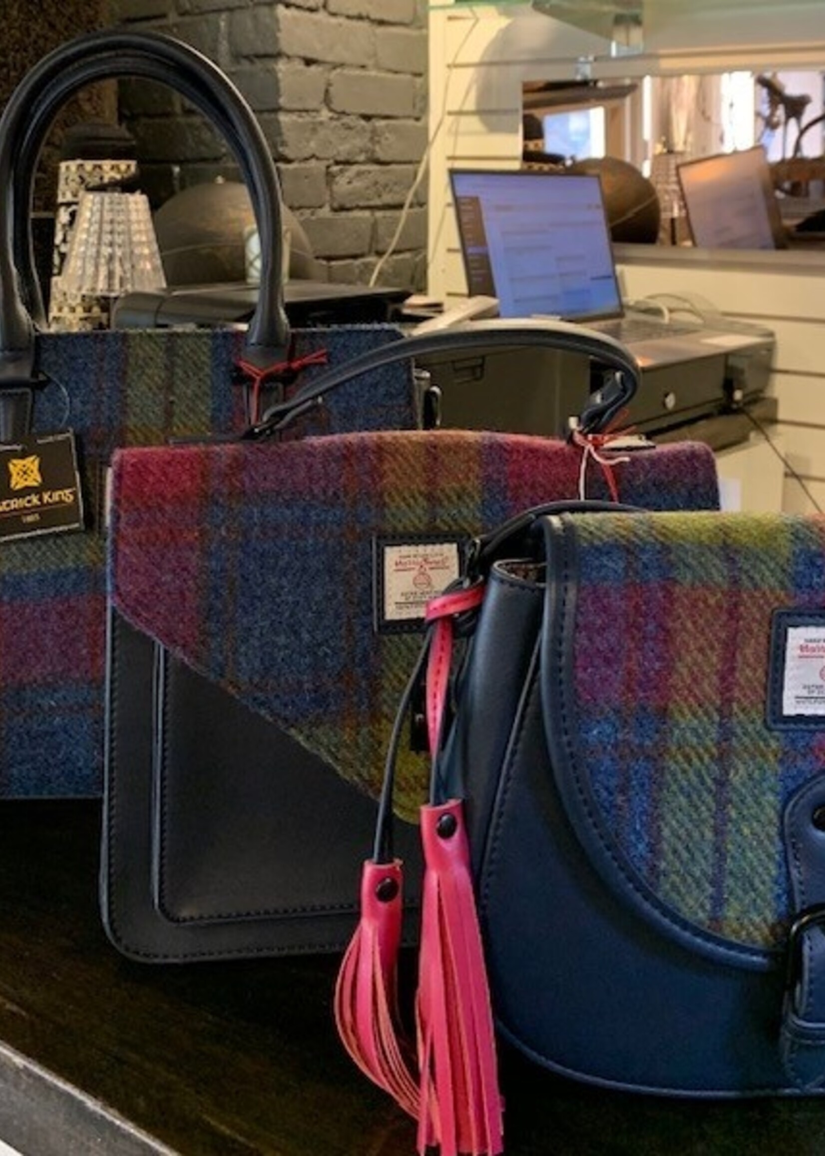 Patrick King Harris Tweed Satchel * Blue