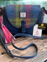 Patrick King Harris Tweed Saddle Bag * Blue