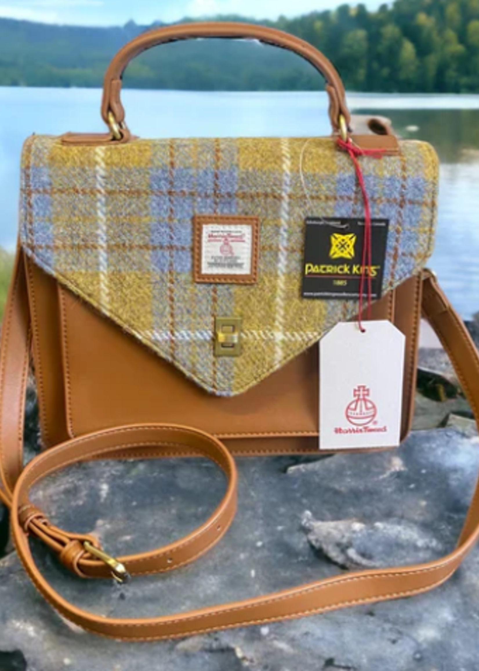 Patrick King Harris Tweed Satchel * Light Brown