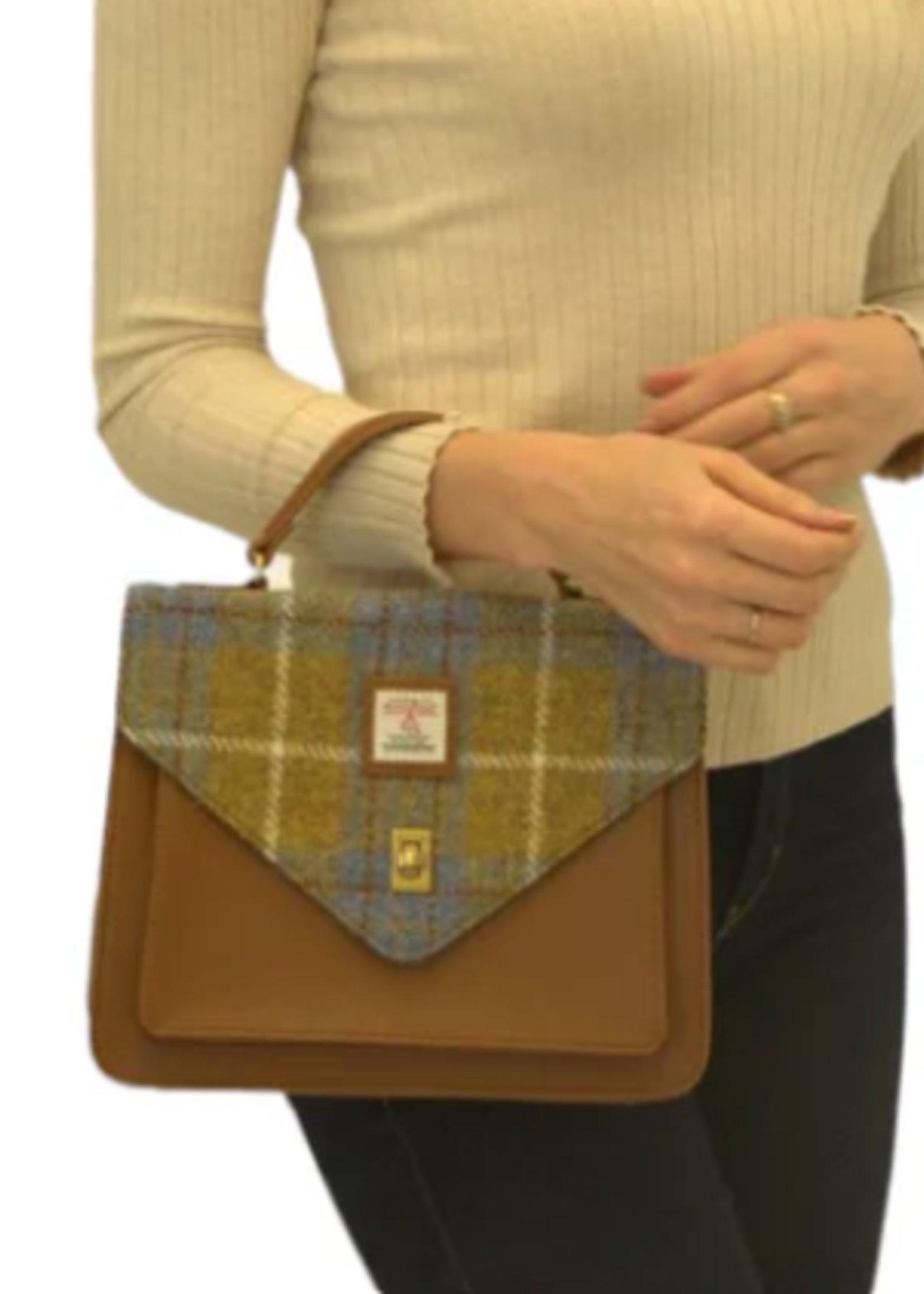 Patrick King Harris Tweed Satchel * Light Brown
