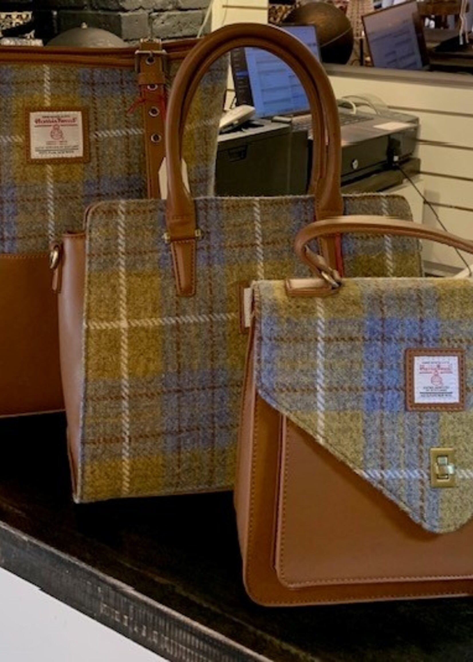 Patrick King Harris Tweed Satchel * Light Brown