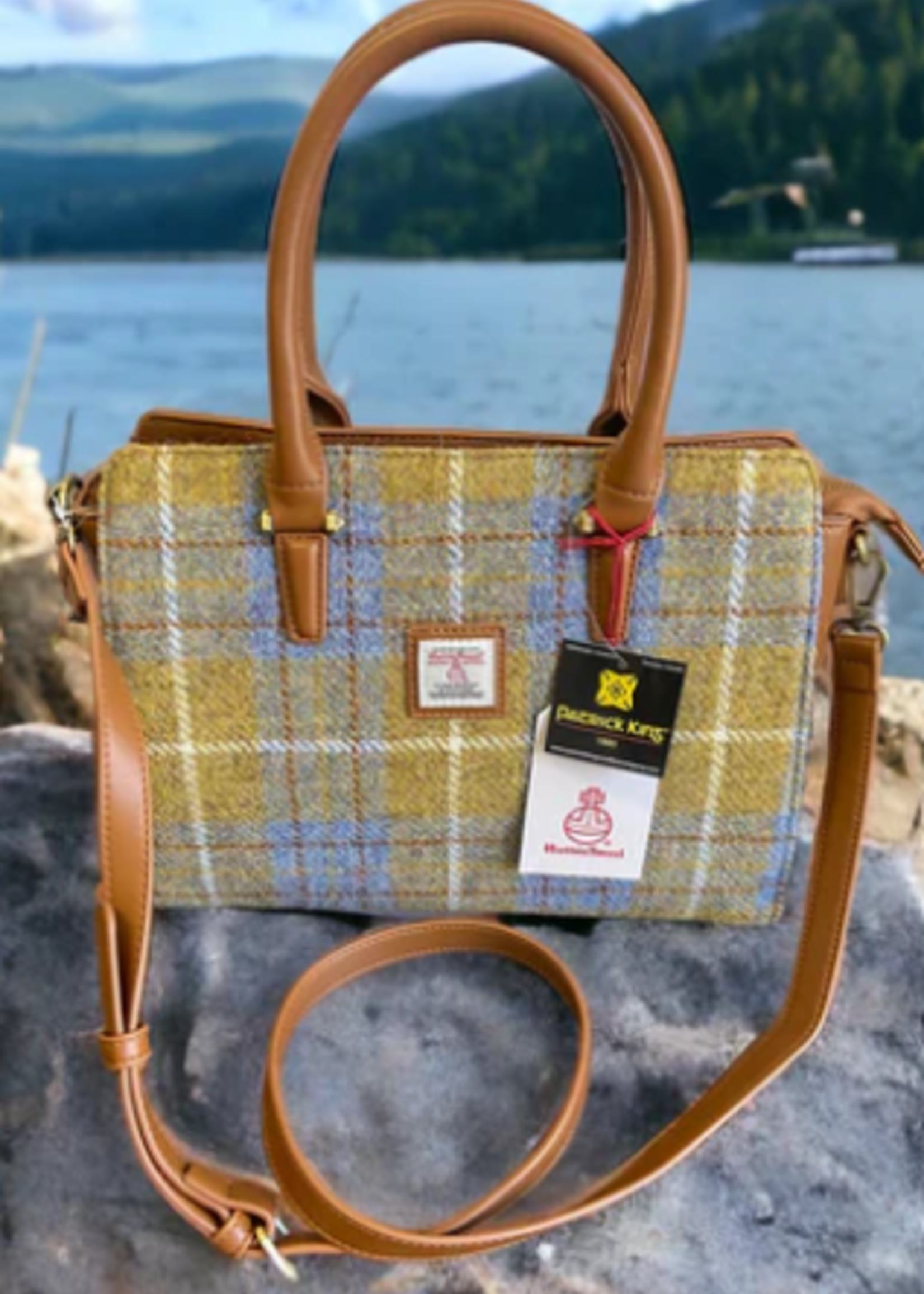Patrick King Harris Tweed Double Handed Tote * Light Brown