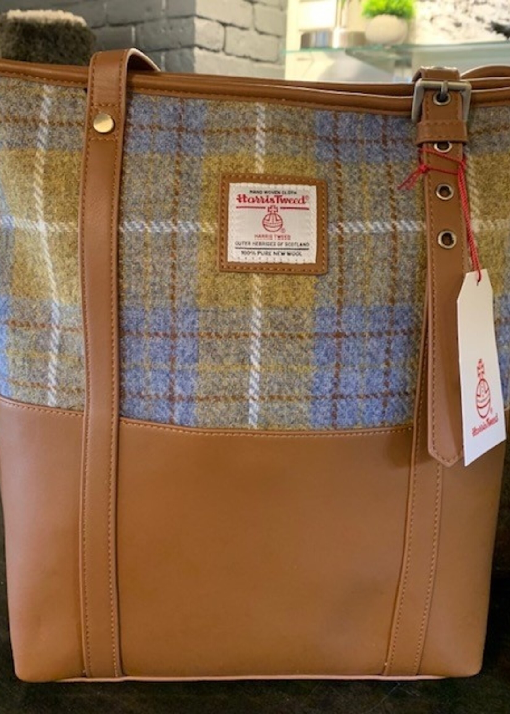 Patrick King Harris Tweed Large Tote * Light Brown