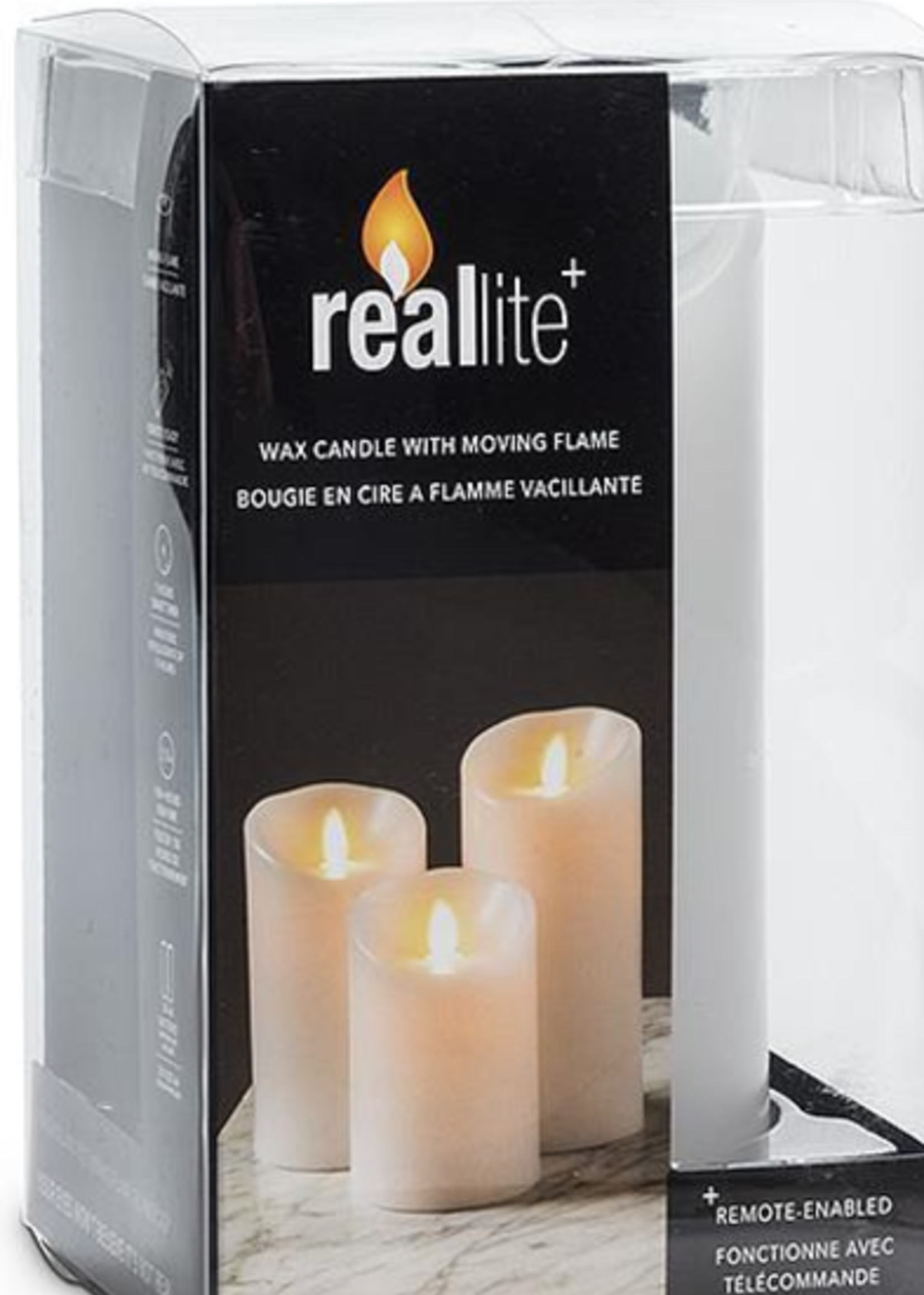 Abbott Reallite Flameless Candle * 3" x 5.5" * Remote Enabled *  White