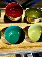 Abbott Mini Enamel Dipping Bowl * Gold & Moss