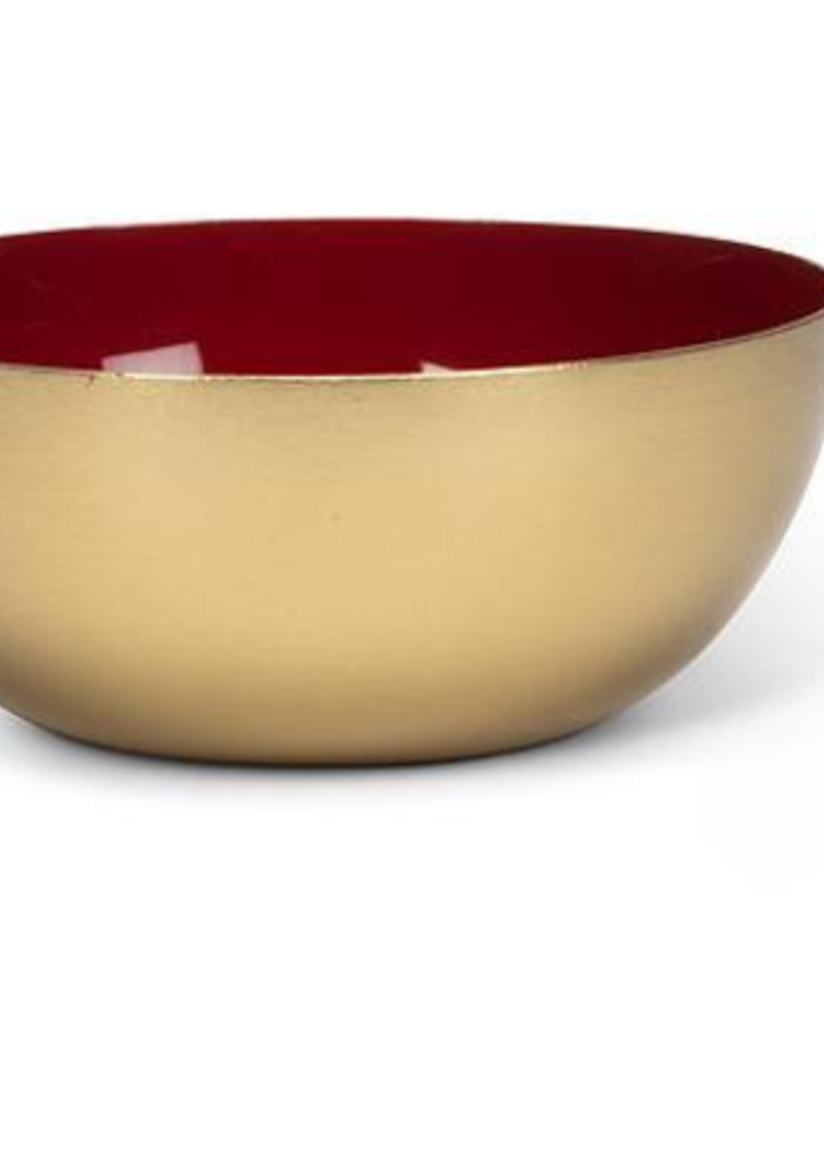 Abbott Mini Enamel Dipping Bowl * Gold & Red