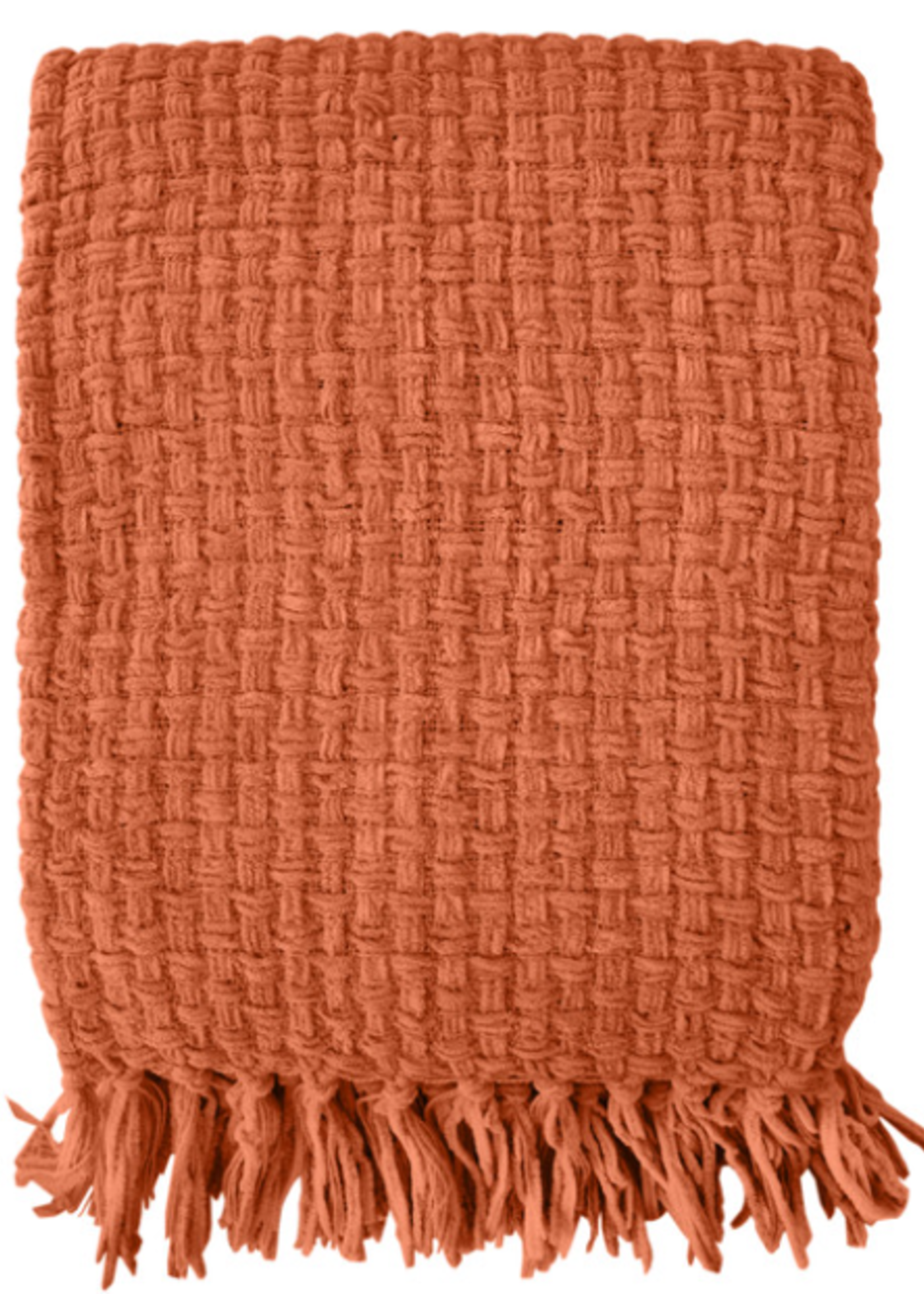 Fabstyles Basketweave Throw * 50" x 60" * Rust