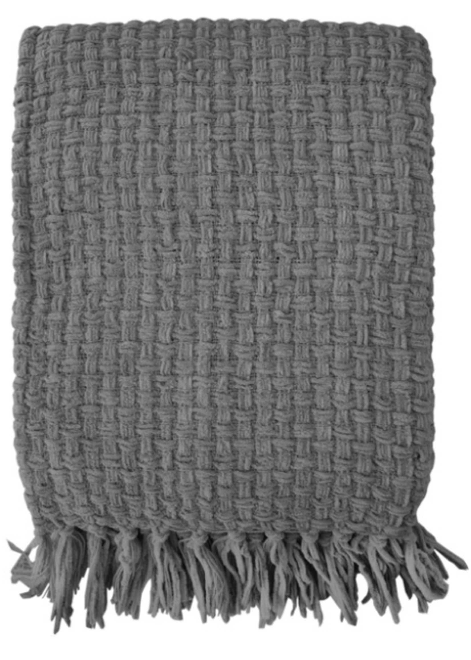 Fabstyles Basketweave Throw * 50" x 60" Charcoal