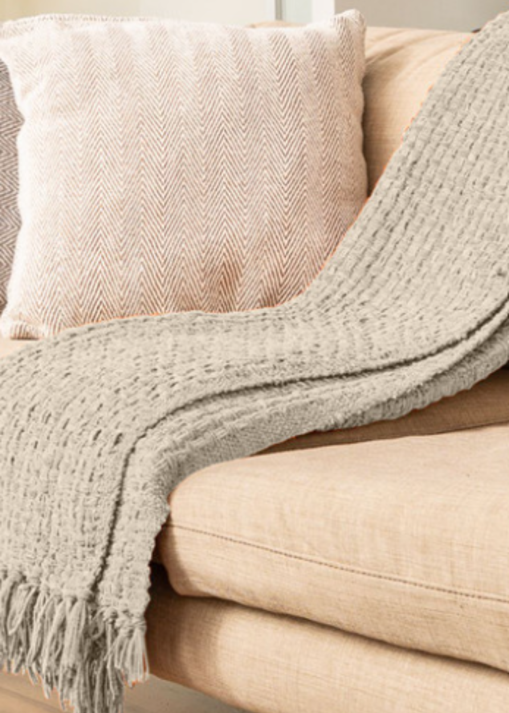 Fabstyles Basketweave Throw * 50" x 60" Charcoal