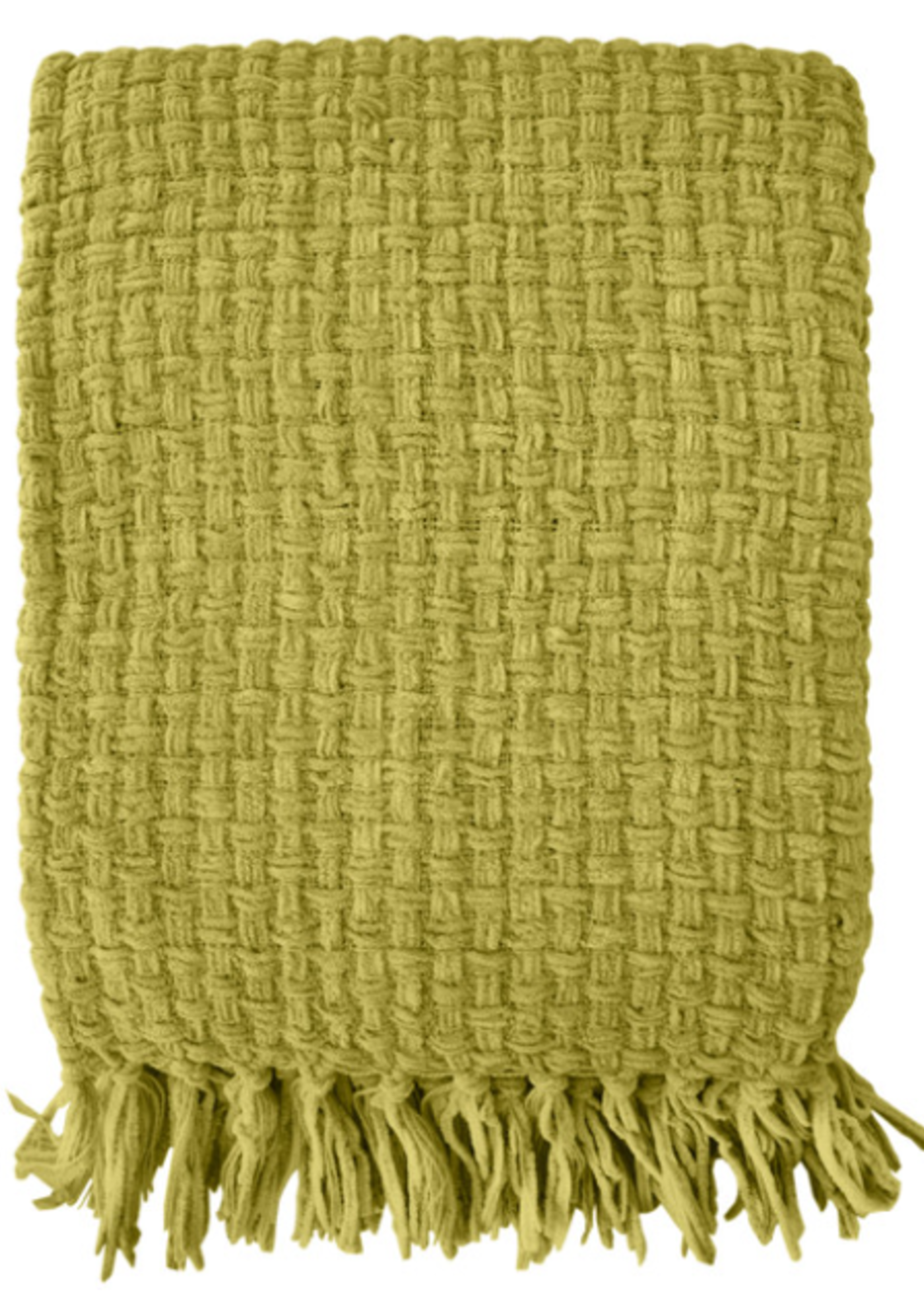 Fabstyles Basketweave Throw * 50" x 60" * Green