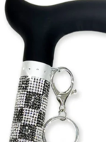 Jacqueline Kent Jacqueline Kent Cane * Checkmate Light Crystal * Silver Black