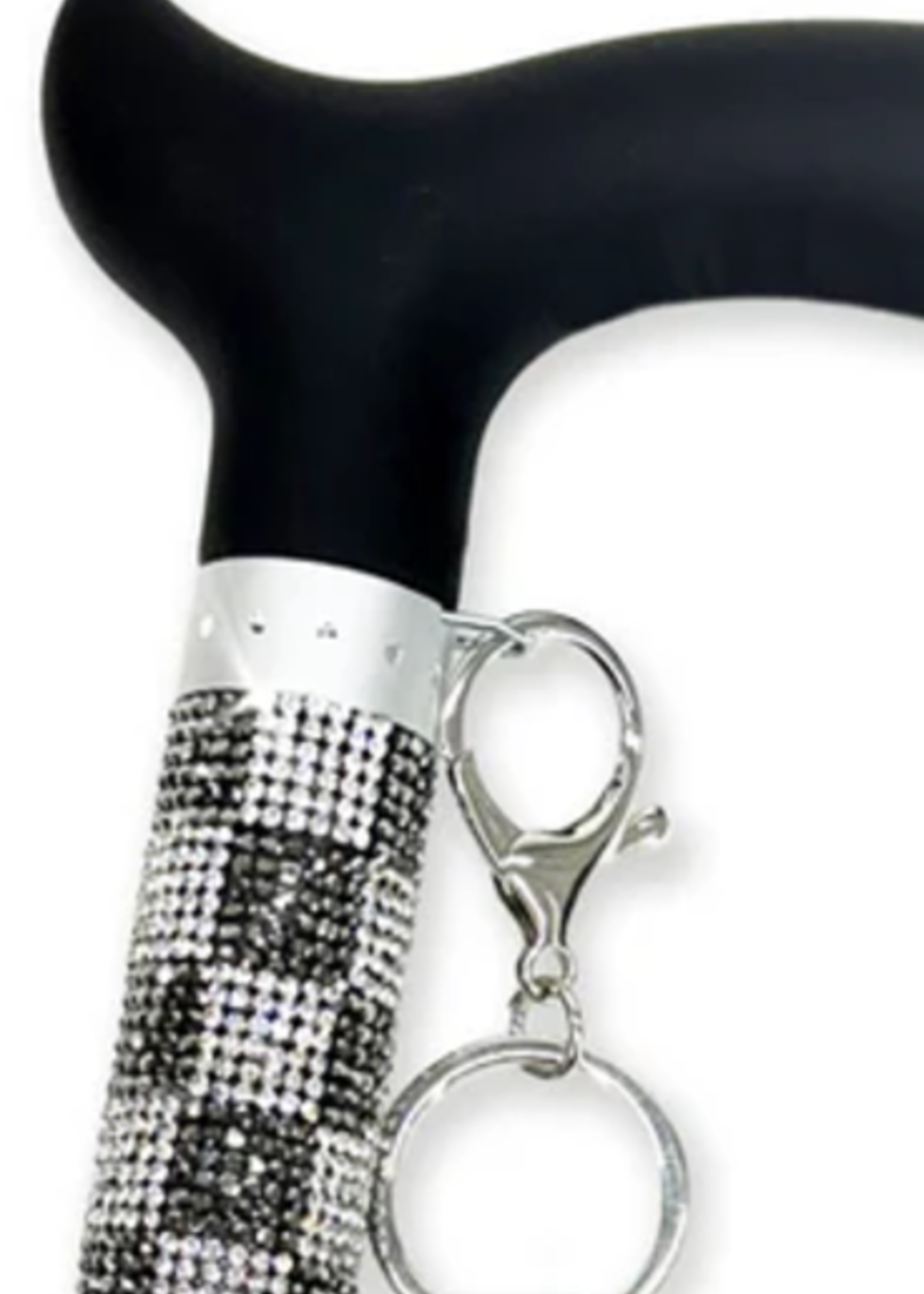 Jacqueline Kent Jacqueline Kent Cane * Checkmate Light Crystal * Silver Black