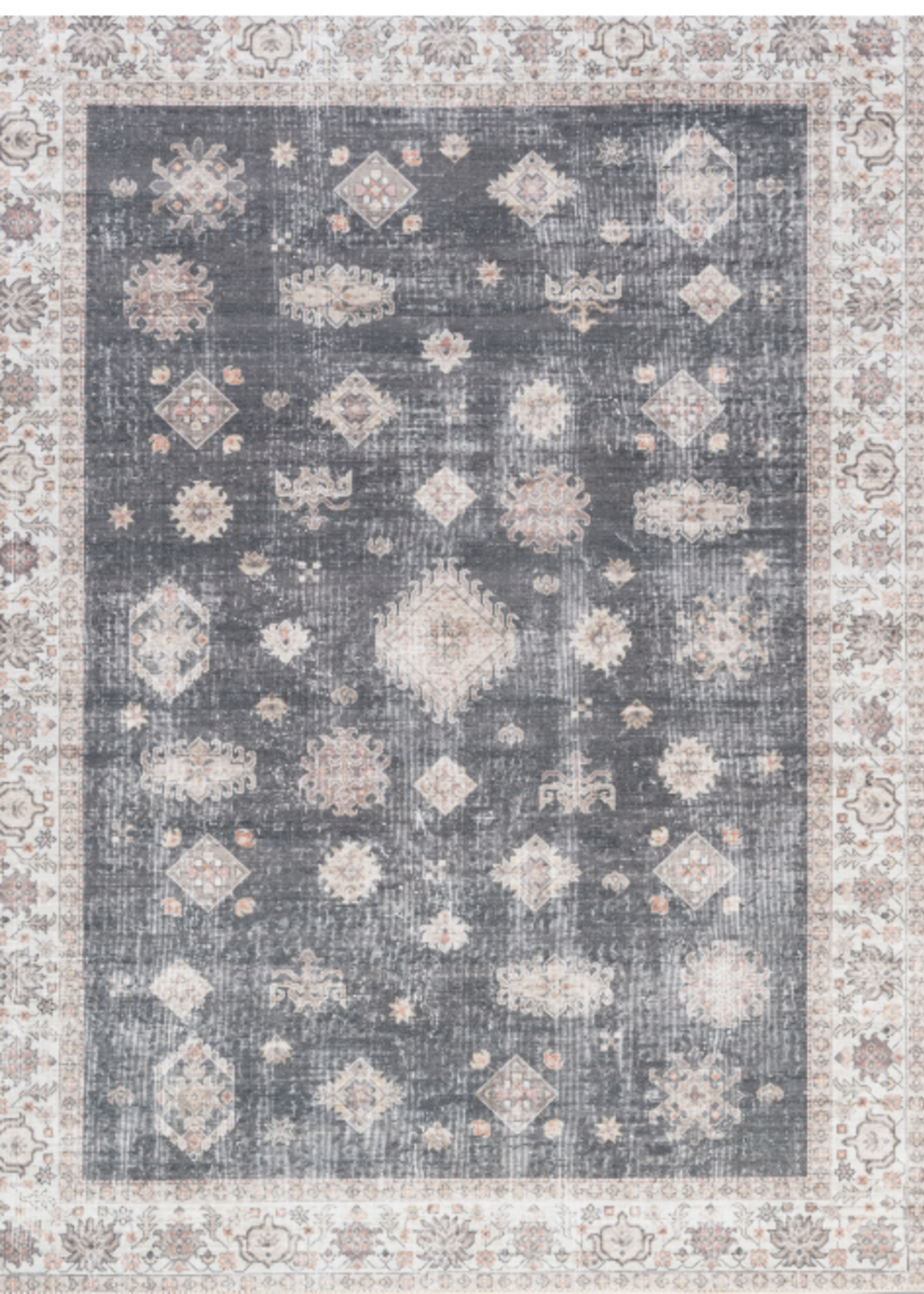 Viana Aura Runner * 2.5' x 7.5' *  Washable * Black
