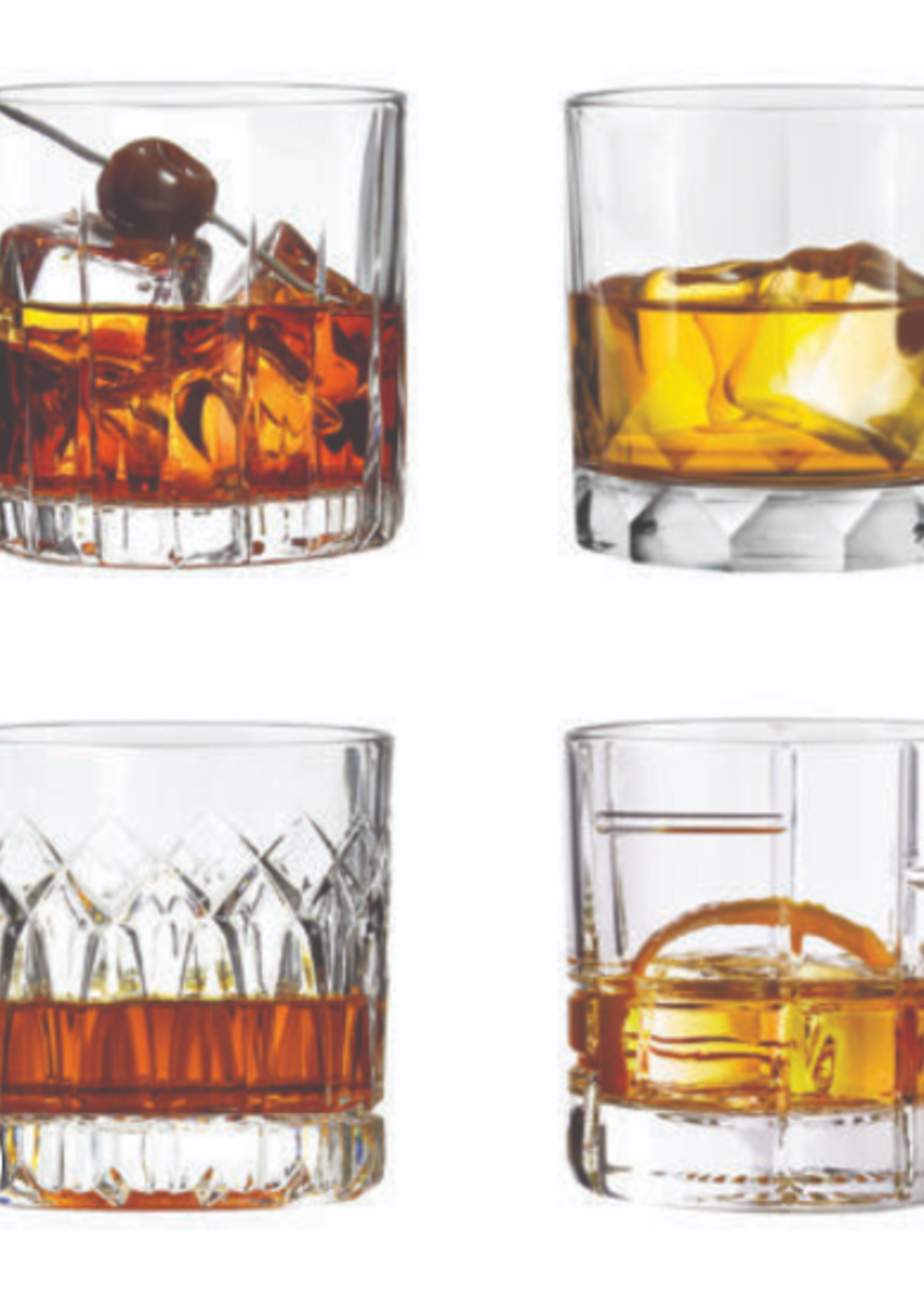 Cuisivin Glendale whiskey Set * Set of Four Assorted Glasses