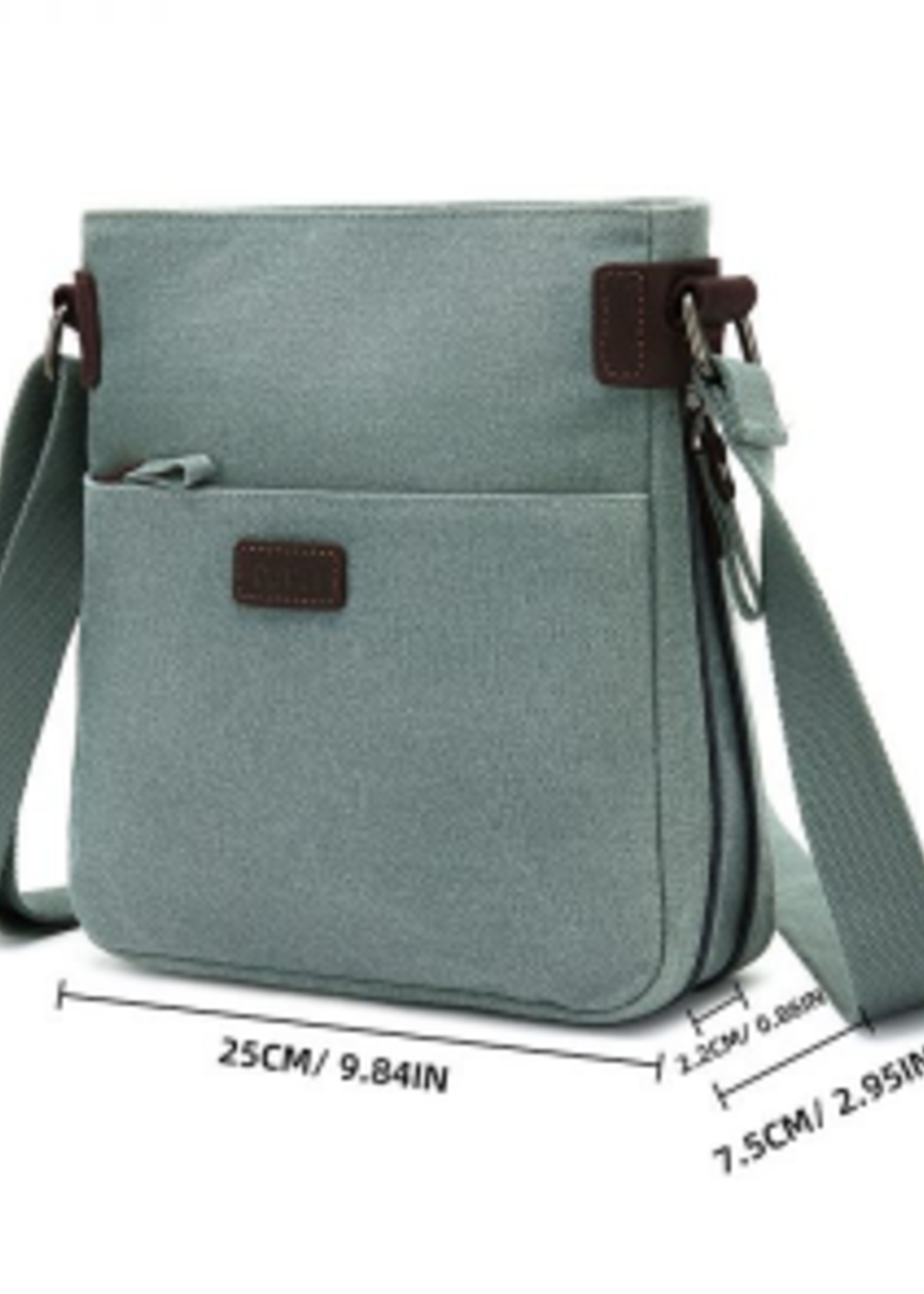 Da Van Canvas Small Cross Body with Leather Trim * SB 609 * Turquoise