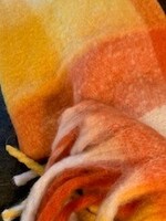 Radiance Blanket Scarf * Cashmere & Viscose * 15" x 84" * Orange & Sunshine