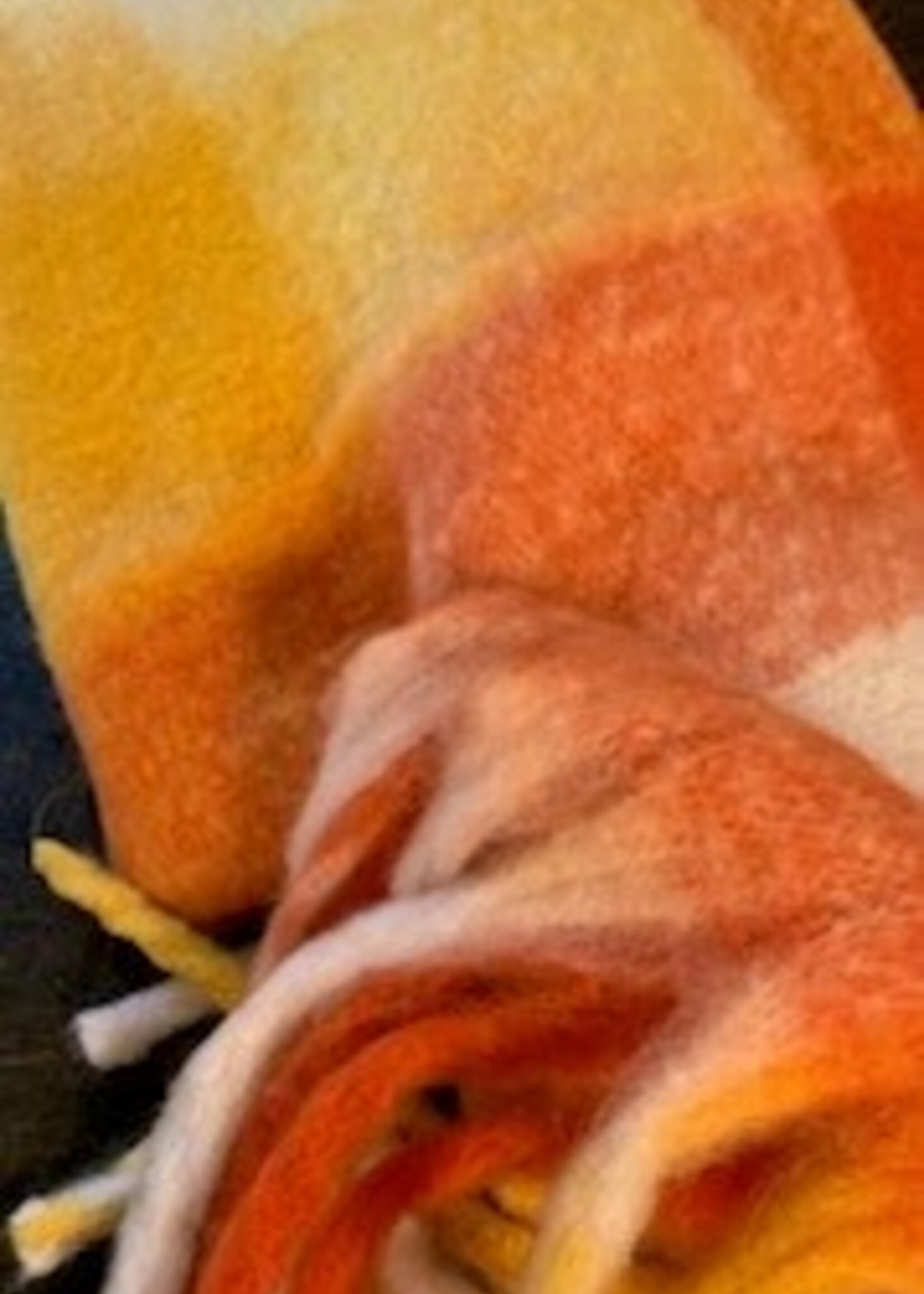 Radiance Blanket Scarf * Cashmere & Viscose * 15" x 84" * Orange & Sunshine