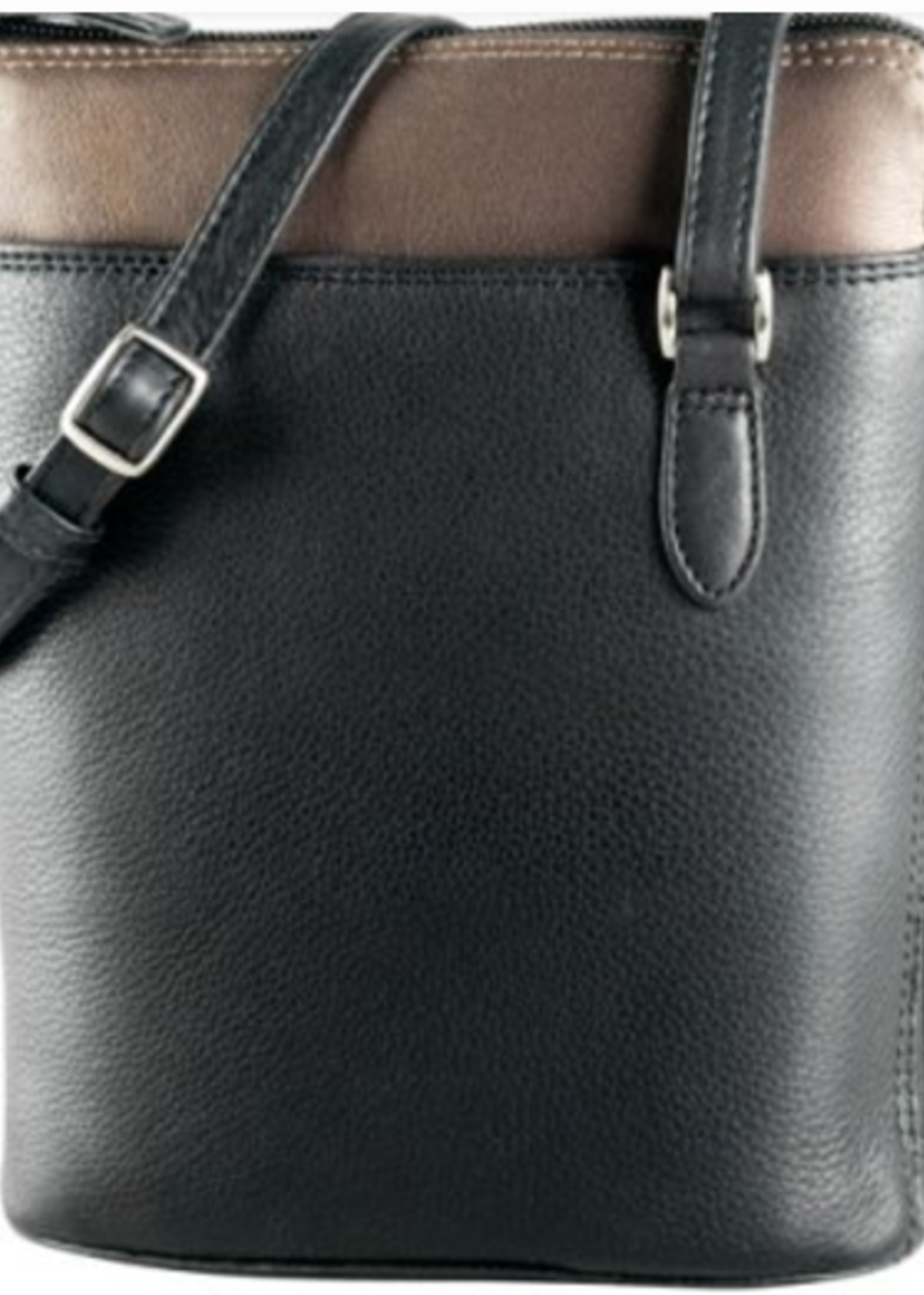 Derek Alexander Derek Alexander CP-8732 Tablet Friendly Small Crossbody * Black & Bronze