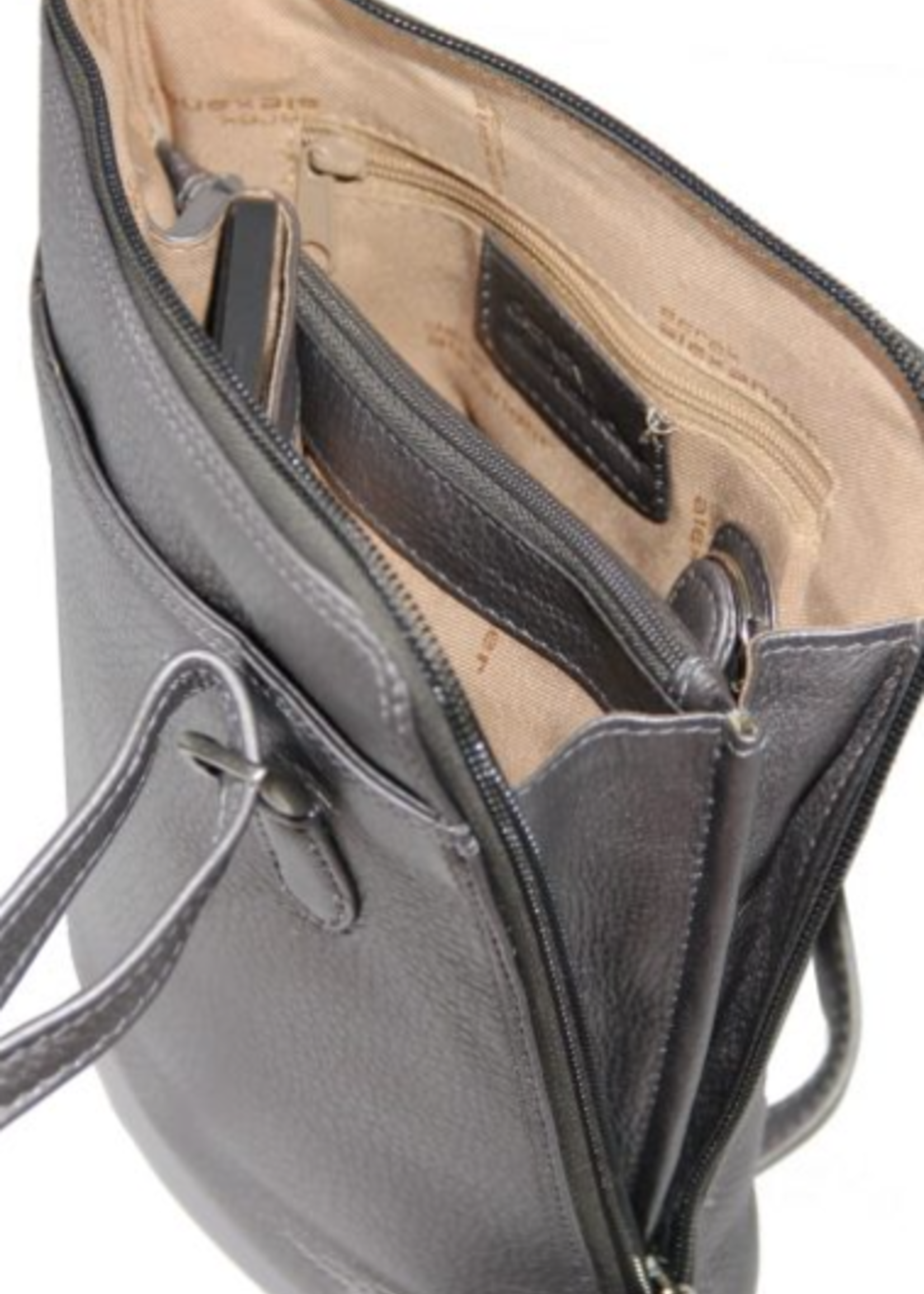 Derek Alexander Derek Alexander CP-8732 Tablet Friendly Small Crossbody * Black & Bronze