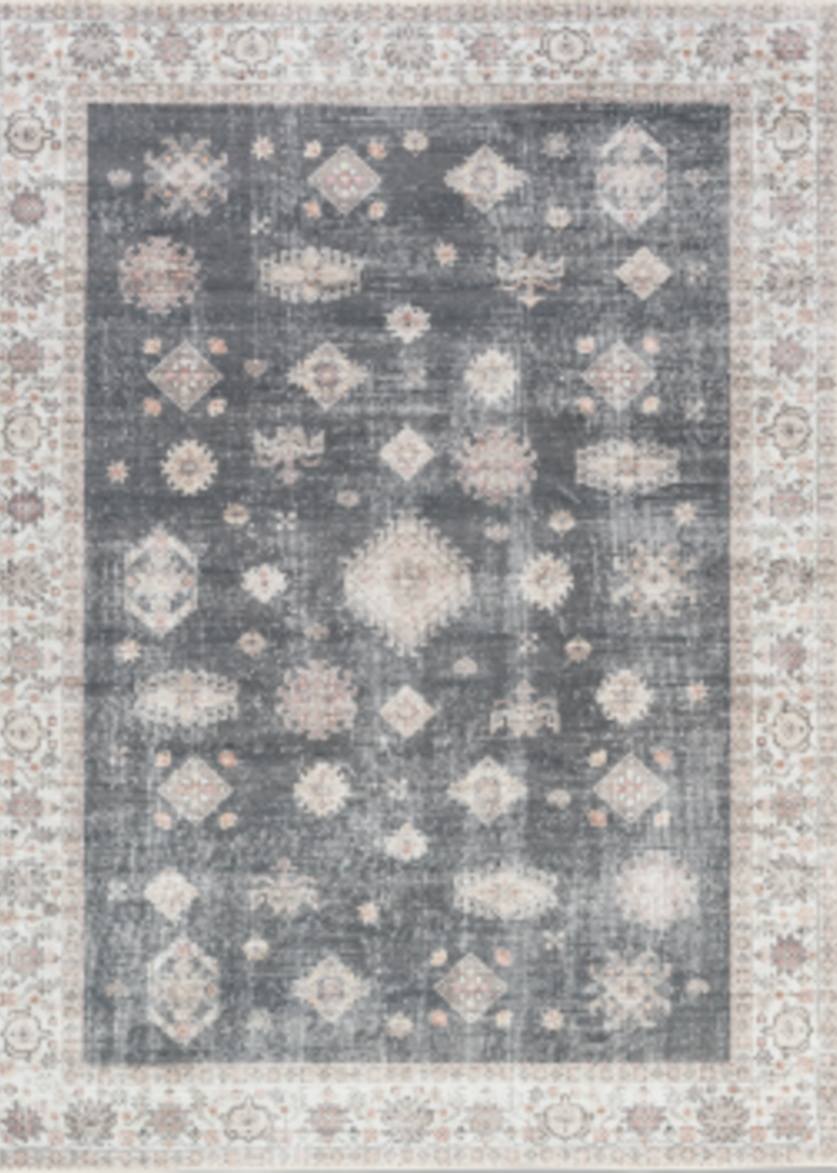 Viana Aura Area Carpet * Washable * 2'x3' * Black * Als3x5,5x7,6x9,8x10,9x12,2.5x7.5