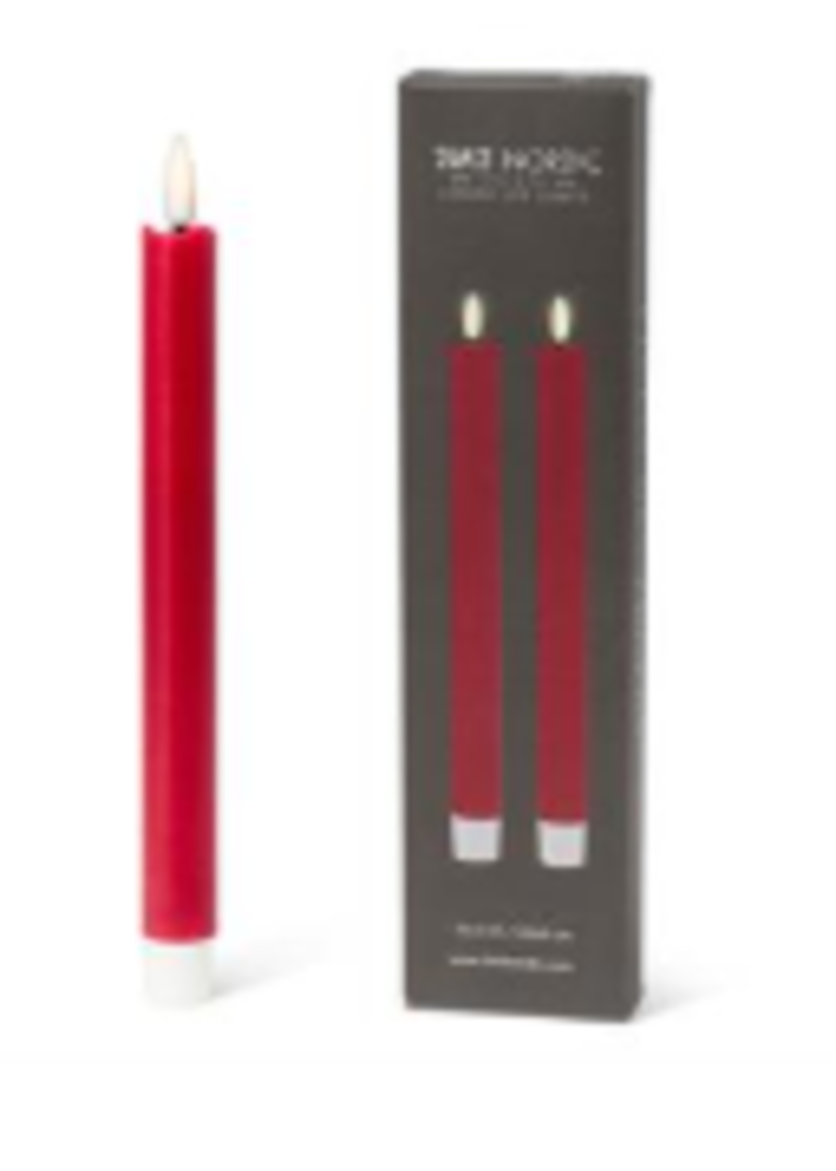 Abbott Flameless Candle * Luxlite * 9.5" Taper * Red * Set of 2