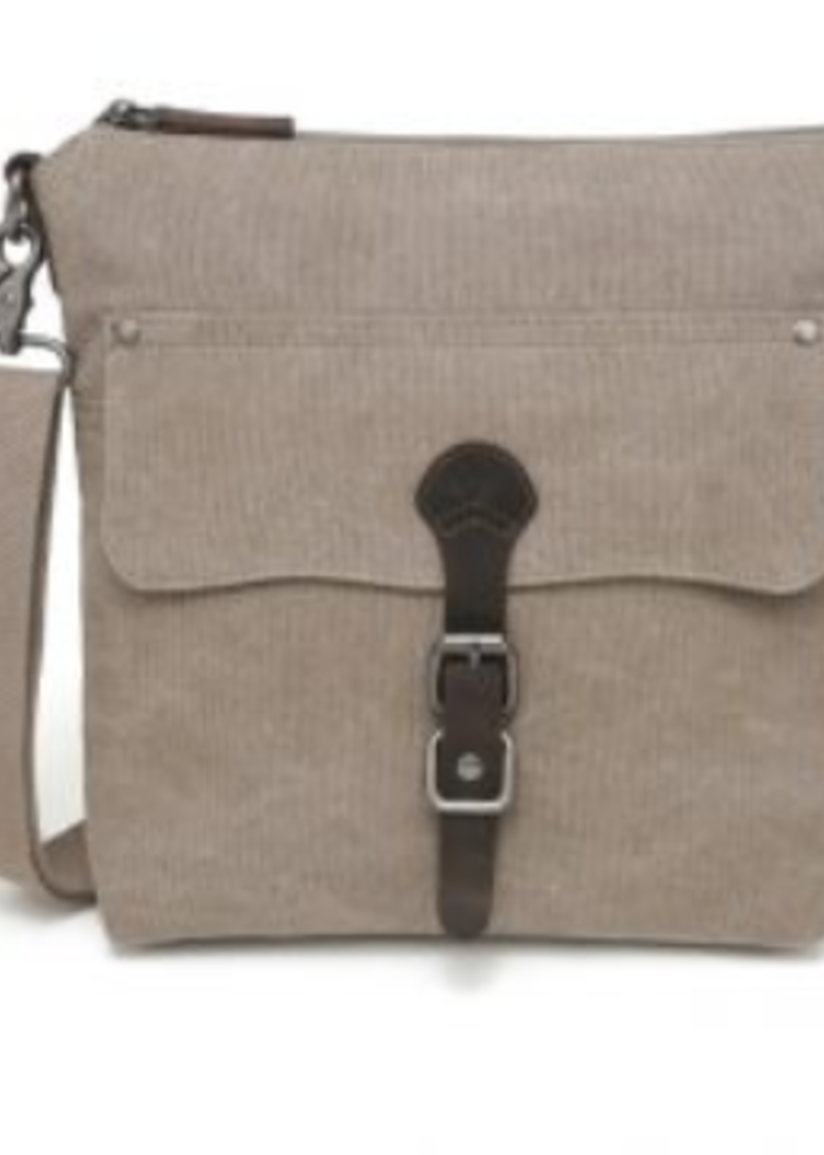 Da Van Canvas Shoulder Bag with Leather Trim * SB 568 * Khaki
