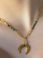 Hackney Nine/Dye Cast Lille Necklace * Gold w/African Tourquoise Stones