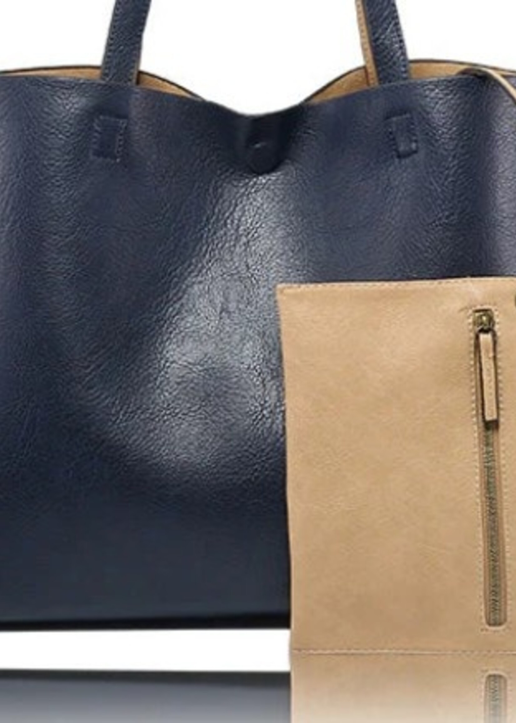 La Volta Daniella Reversible Tote * Navy & Sand
