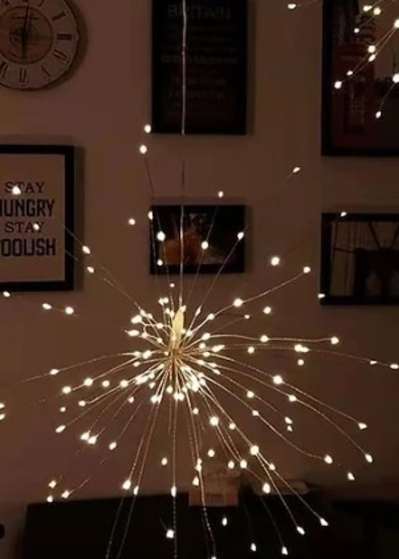 Lumina of London Hanging Starburst Light * Plug In * Silver