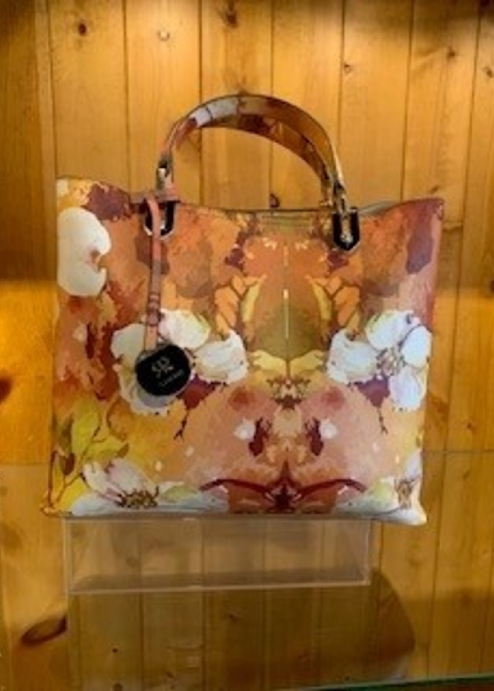 Vintage Decor Vintage Decor Italian Printed Leather Bags * Silver Rose Collection * Cinnamon