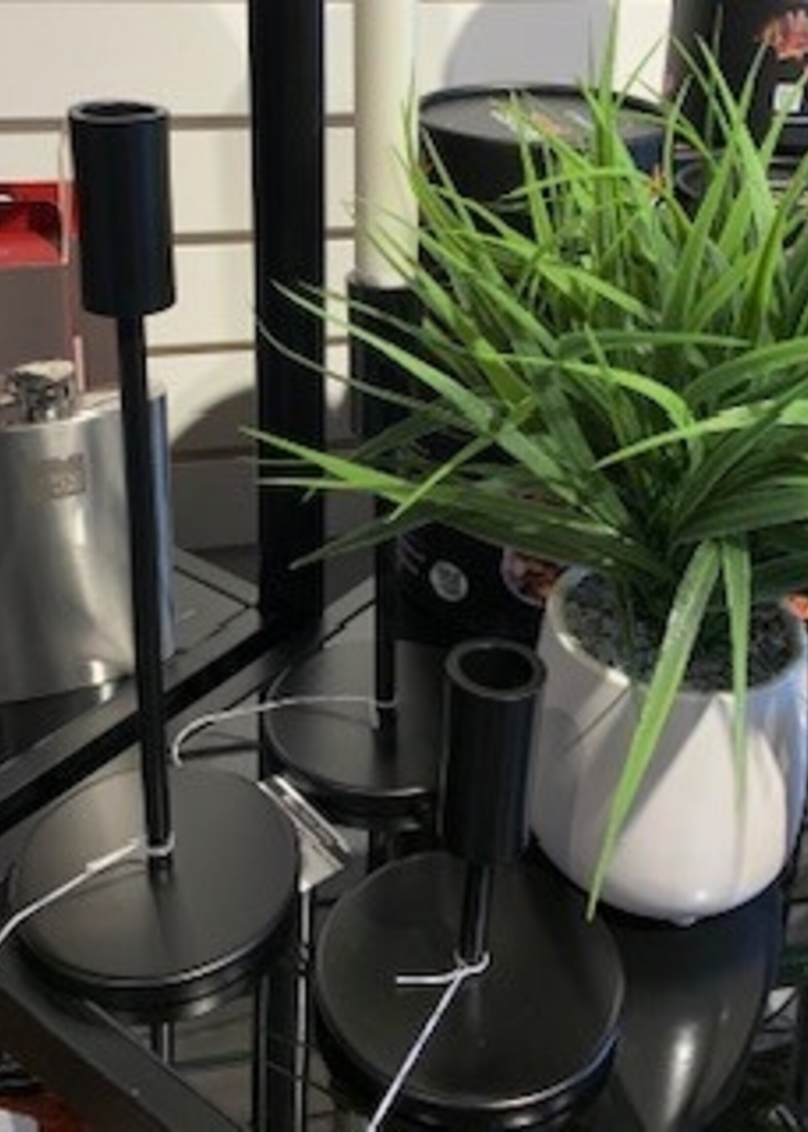 Lumen Black Matte Candle Holder * 10.25"