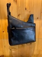 Derek Alexander Derek Alexander BR8025 Angled Top Zipper Crossbody * Black