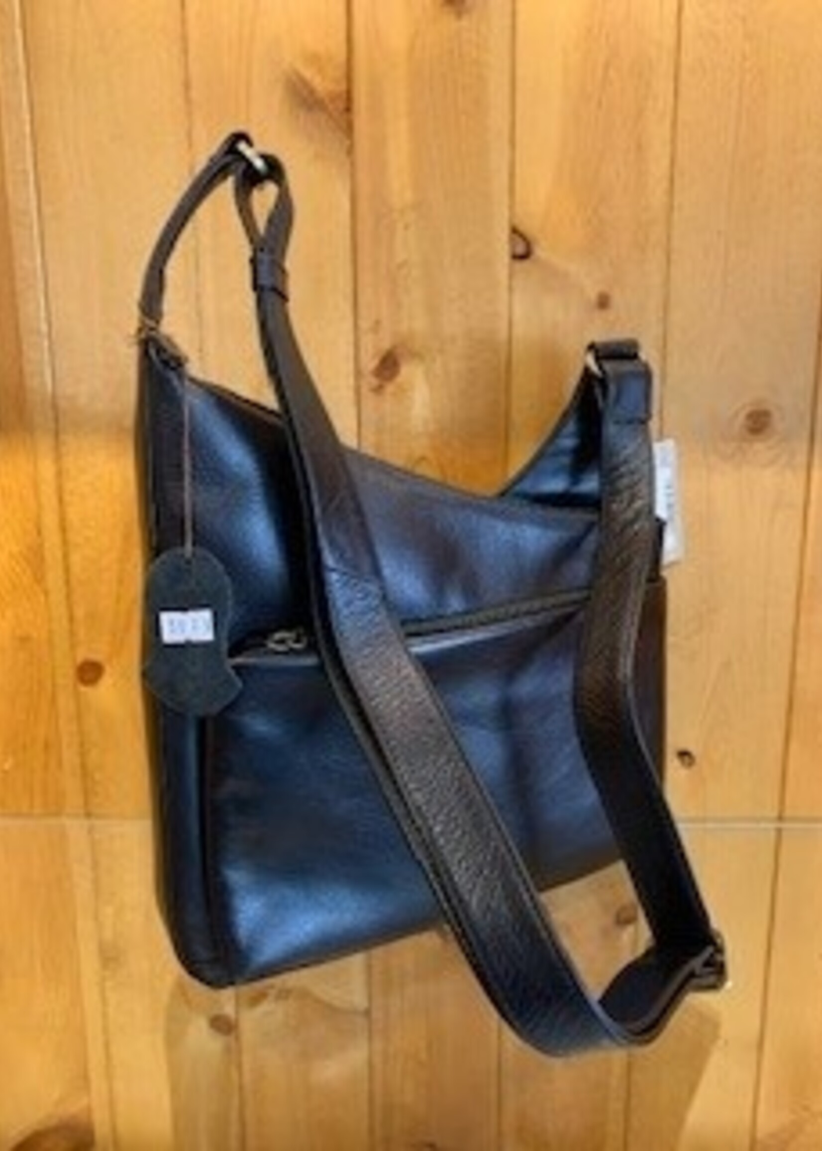 Derek Alexander Derek Alexander BR8025 Angled Top Zipper Crossbody * Black