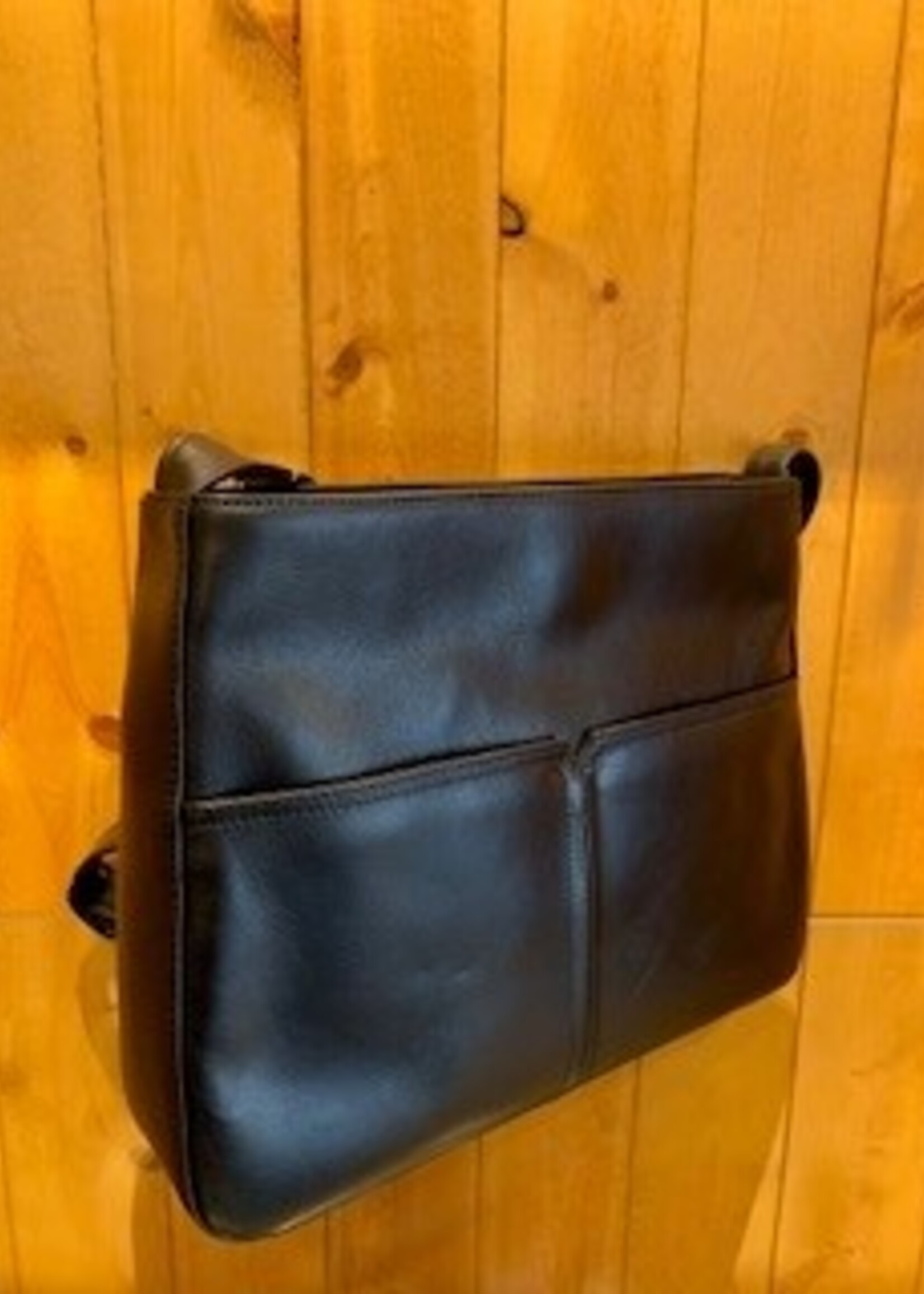 Derek Alexander Derek Alexander Shoulder Bag w/Inset Top Zipper * Navy