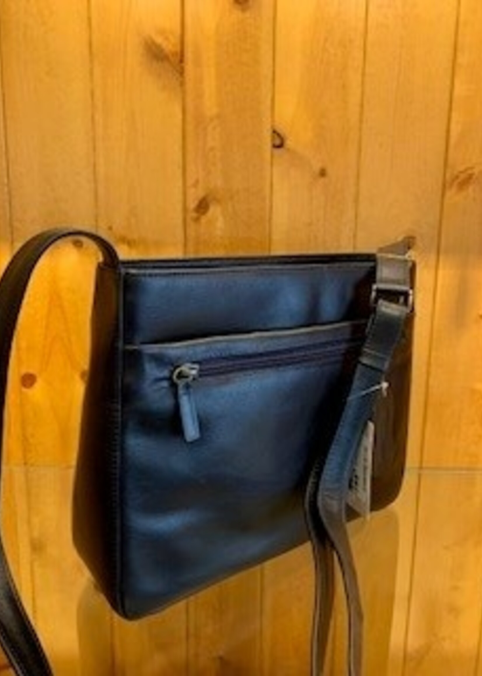 Derek Alexander Derek Alexander Shoulder Bag w/Inset Top Zipper * Navy