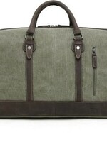 Da Van Waxed Canvas Duffel Bag with Leather Trim * Green