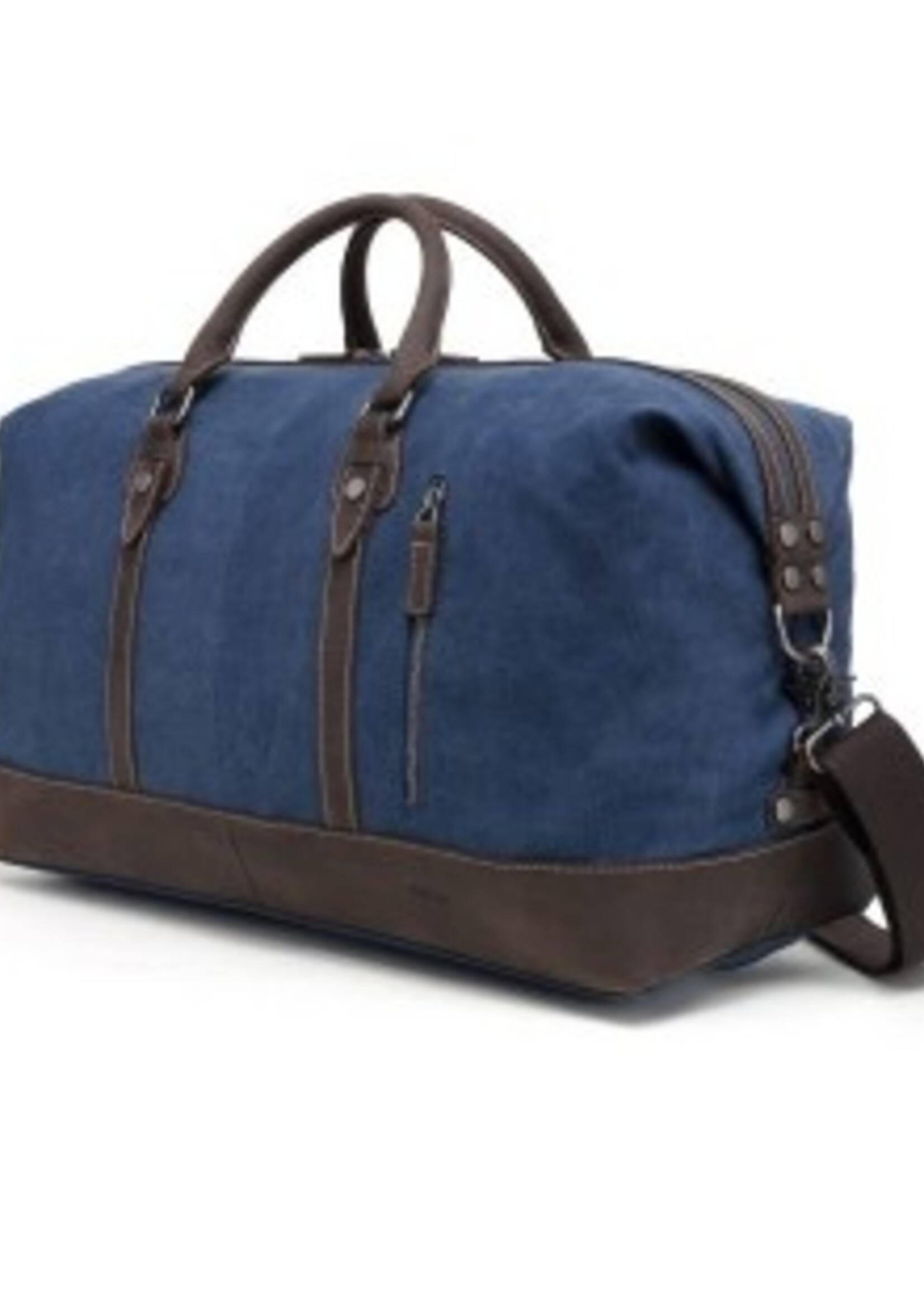 Da Van Waxed Canvas Duffel Bag with Leather Trim * Brown